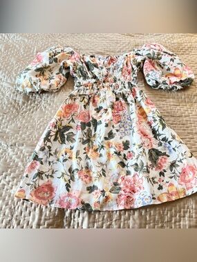 Faithful The Brand Nikoleta Puff Sleeve Floral Mini Dress Size 4